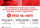 Línea exclusiva para vecinos/as que se encuentran en aislamiento preventivo