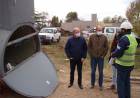 El Intendente Matzkin supervisó la instalación de la estación de bombeo en la obra del Balneario