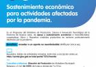 Programa de sostenimiento económico para actividades afectadas por la pandemia