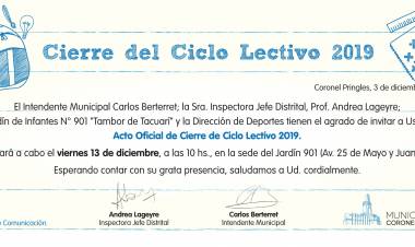 Acto de Cierre de Ciclo Lectivo 2019