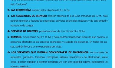 Horarios para comercios, servicios y pautas de circulación