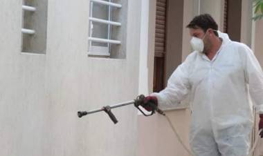 Desinfectaron lugares de alta circulación