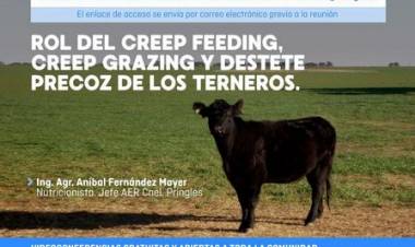 Charla de INTA: "Rol del creep feeding, creep grazing y destete precoz de los terneros"