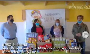UPSO Solidaria: se entregó lo recaudado al Merendero Sal y Luz