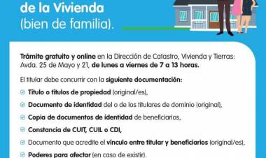 Afectar una vivienda como bien de familia: trámite online y desde la Municipalidad
