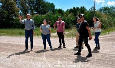 Funcionarios provinciales recorrieron la futura obra de desagües pluviales del PVP Sur