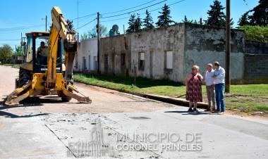 Avance de la obra de desagües pluviales del PVP Sur