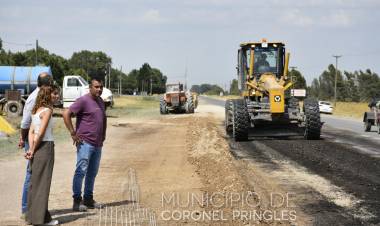 Trabajos en el Boulevard Uruguay