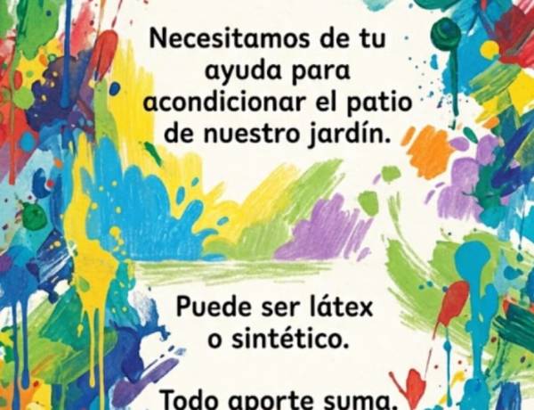 El Jardín de Infantes 904 comenzó una campaña de donación de pintura