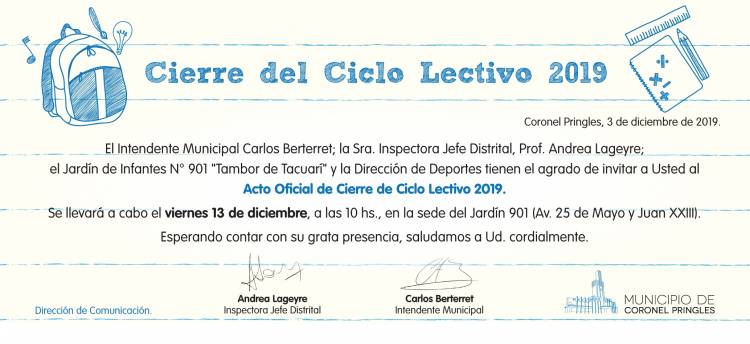 Acto de Cierre de Ciclo Lectivo 2019