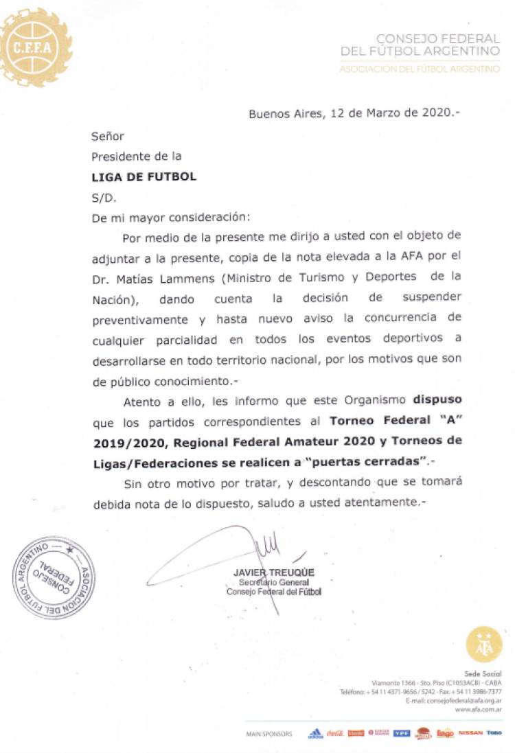 Suspenden preventivamente la concurrencia a eventos deportivos