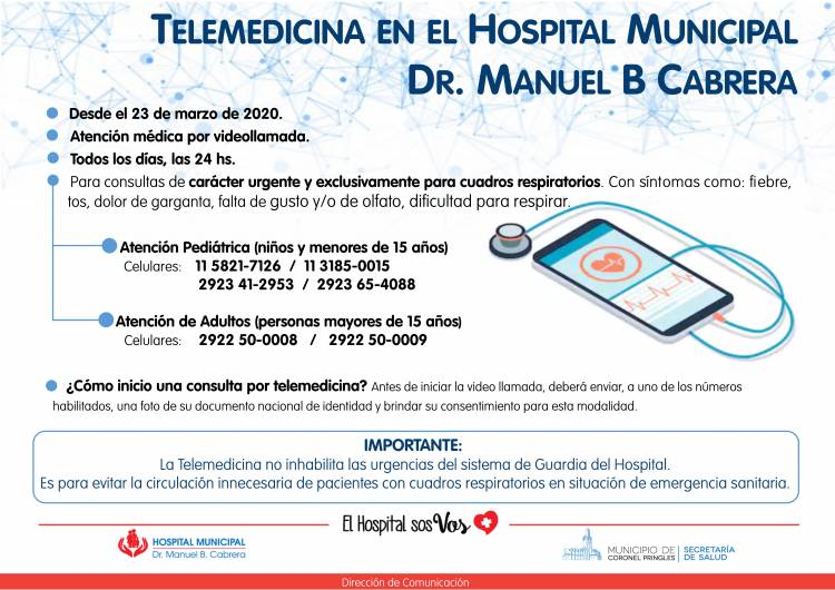 Nuevo servicio del Hospital Municipal: Telemedicina