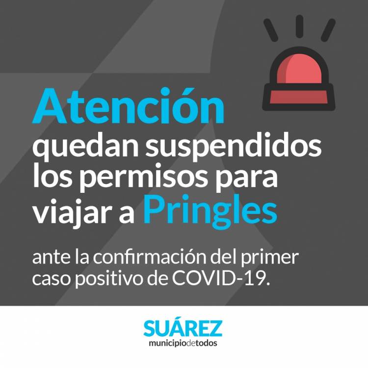 "Se suspenden los permisos de circulación para Coronel Pringles"