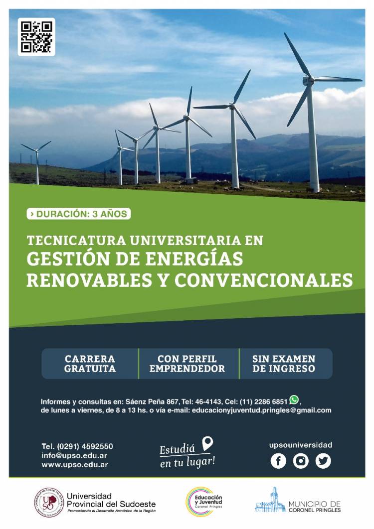 Hoy abren las inscripciones para la Tecnicatura en Energías Renovables y Convencionales