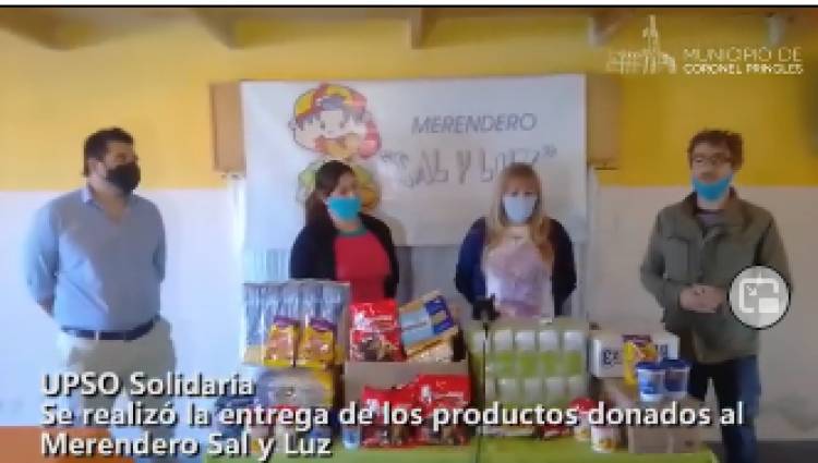 UPSO Solidaria: se entregó lo recaudado al Merendero Sal y Luz