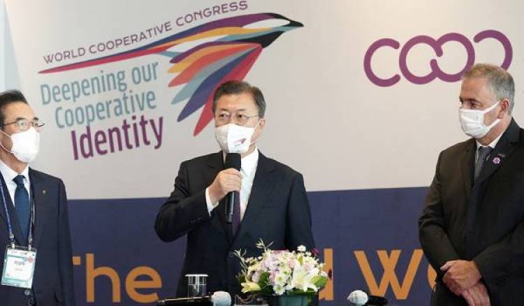 El presidente de Corea afirmó que "la clave del desarrollo sostenible está en las cooperativas"