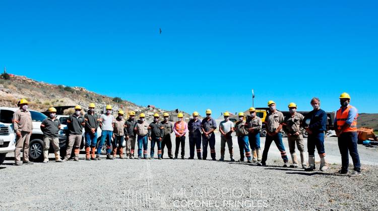 El Intendente Matzkin visitó la Cantera Piatti S.A. y la obra de Coarco S.A. en RP 51