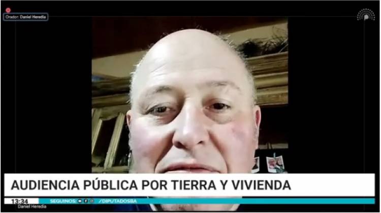 Daniel Heredia participó de la Audiencia Pública por Tierra y Vivienda