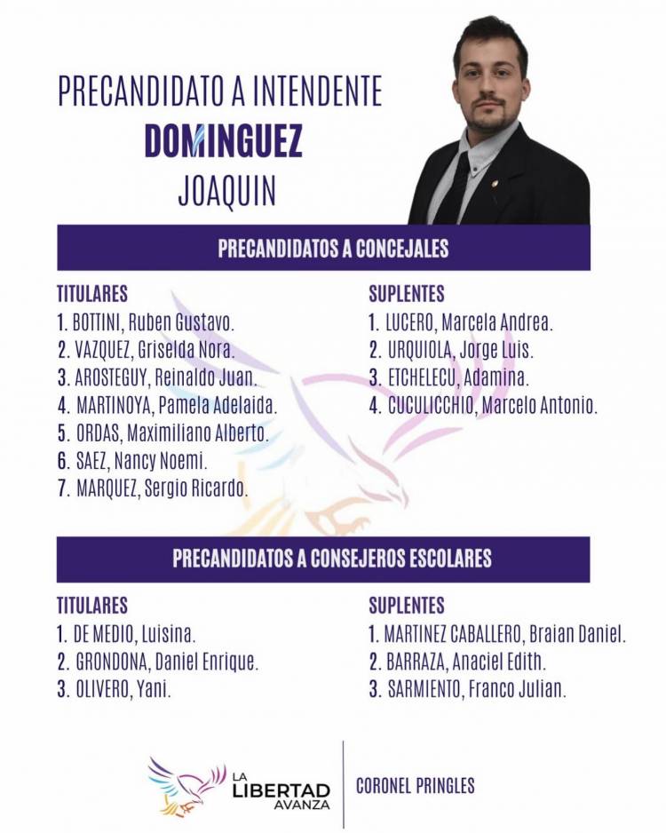 Los libertarios dieron a conocer su lista a las PASO