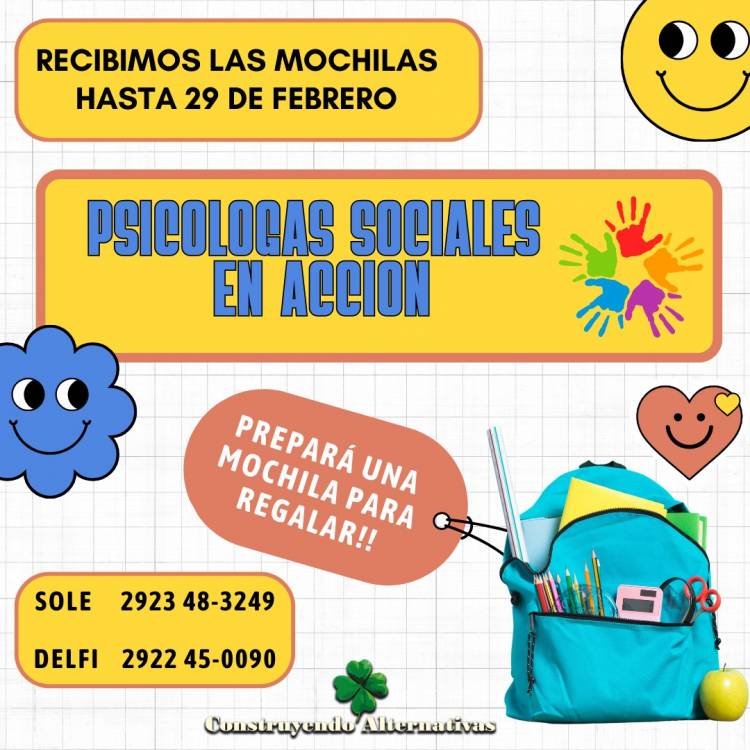 Mochilazo solidario en la Plaza Pringles