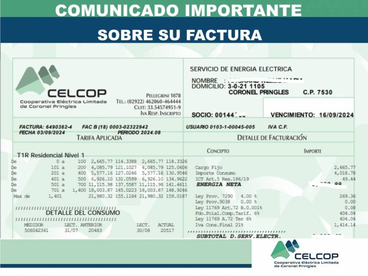 Comunicado importante sobre su factura
