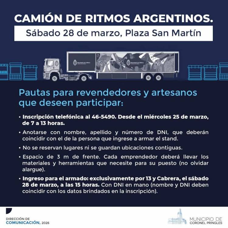 Convocatoria para artesanos y revendedores pringlenses