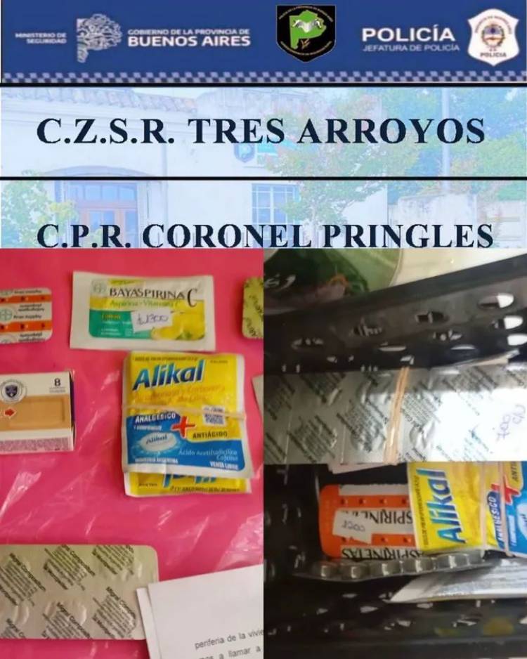 Coronel Pringles: allanamientos por tráfico de medicamentos