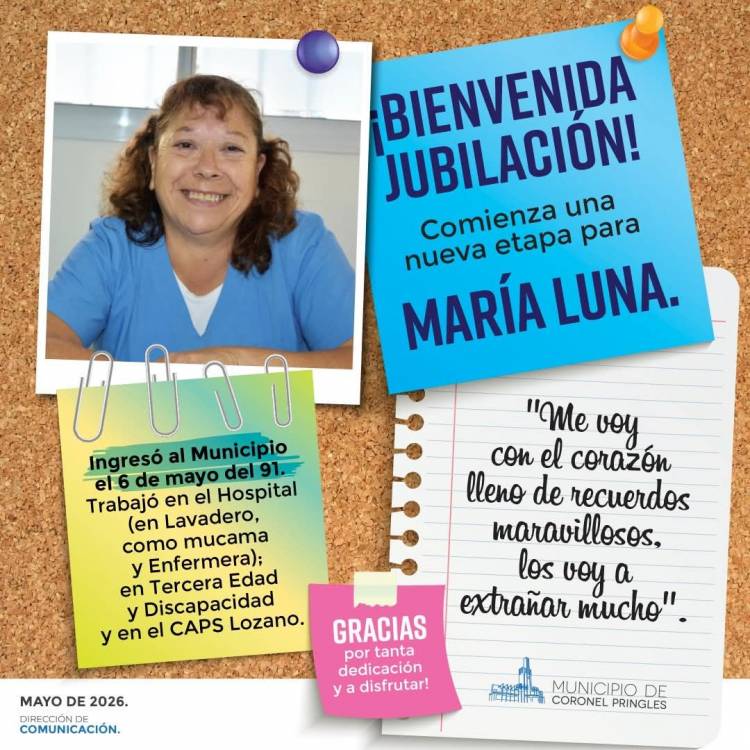Bienvenida Jubilación: Comienza una nueva etapa para María Luna