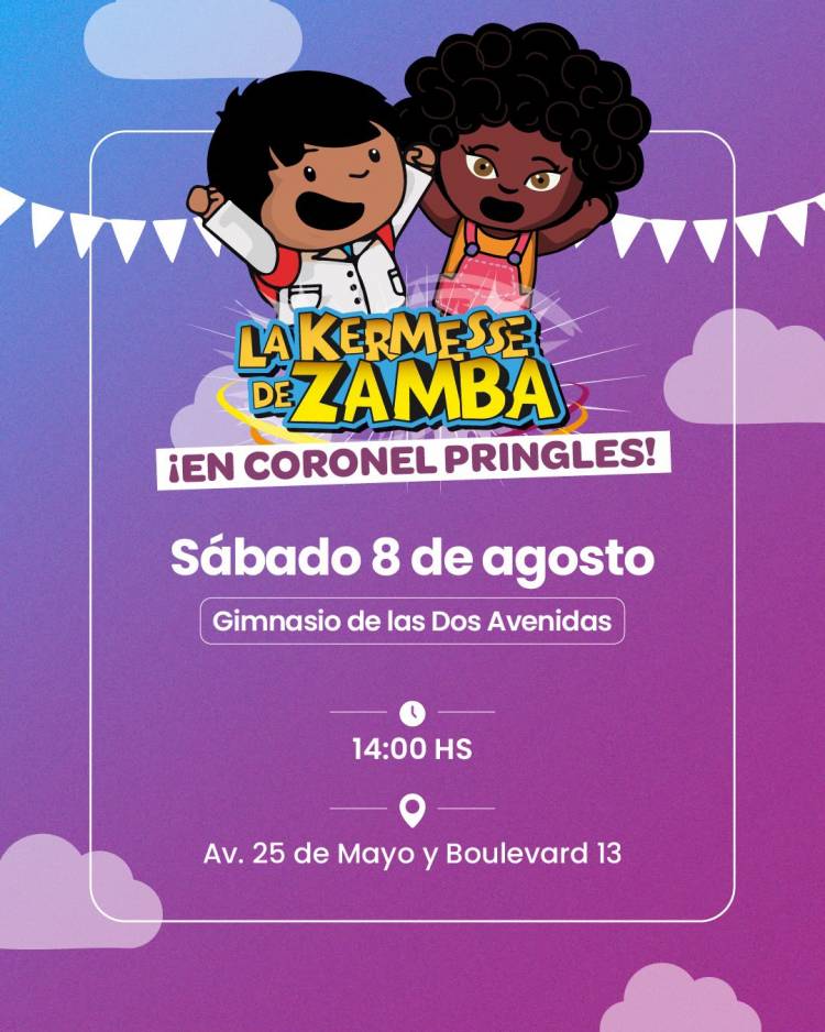 La Kermesse de Zamba llega a Coronel Pringles con una tarde de juegos, aprendizaje y diversión para toda la familia 