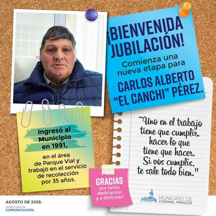 Después de más de tres décadas de trabajo al servicio de nuestra comunidad, Carlos Alberto “el Canchi” Pérez inicia una nueva etapa